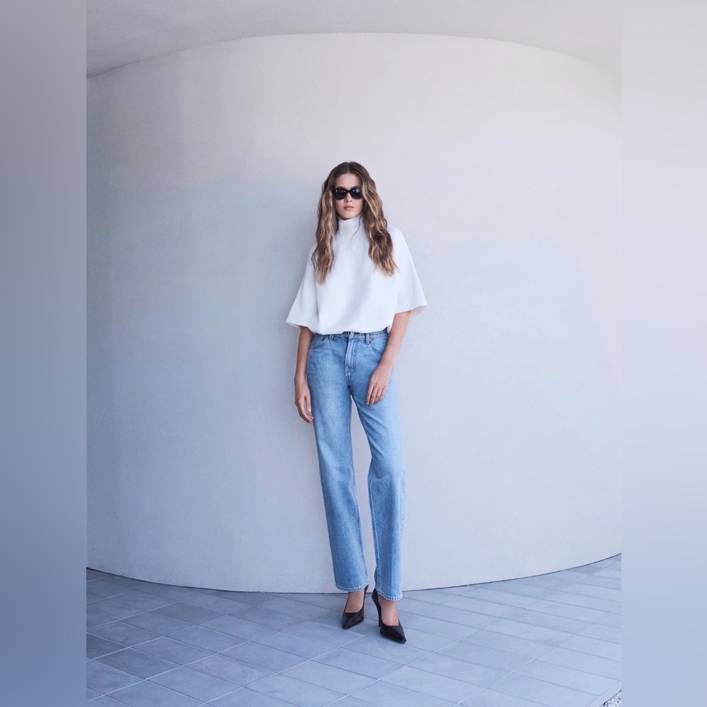 Denim Forum The 90s Classic Mid-rise Straight Light Blue Jeans Size 26
